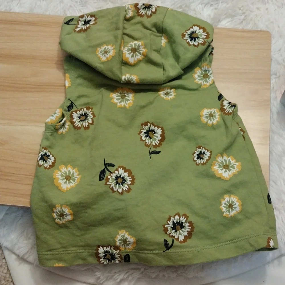 Carter's 24 months Green Floral Hooded Vest